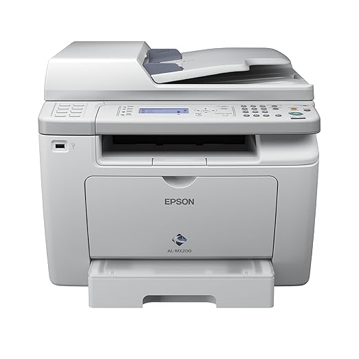 title=Epson WorkForce AL-MX200DNF Stampante Laser, Bianco Ghiaccio