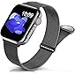 Sunnywoo Metal Stainless Steel Band Compatible with Apple Watch Bands 38mm 40mm 42mm 44mm,Black Loop Adjustable Strap…