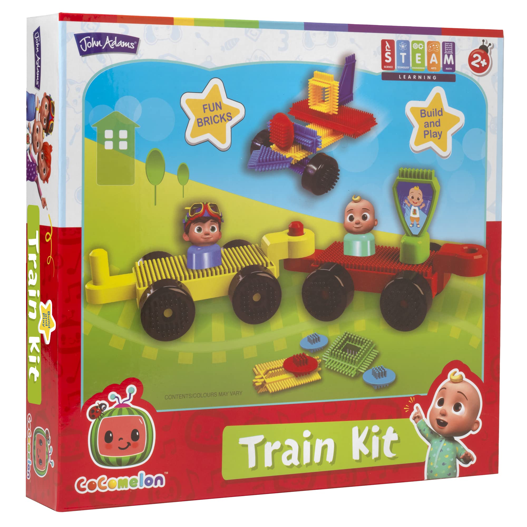 John Adams | Fun Bricks CoComelon Train Kit: Build and play! | Preschool Building Blocks | Ages 2+