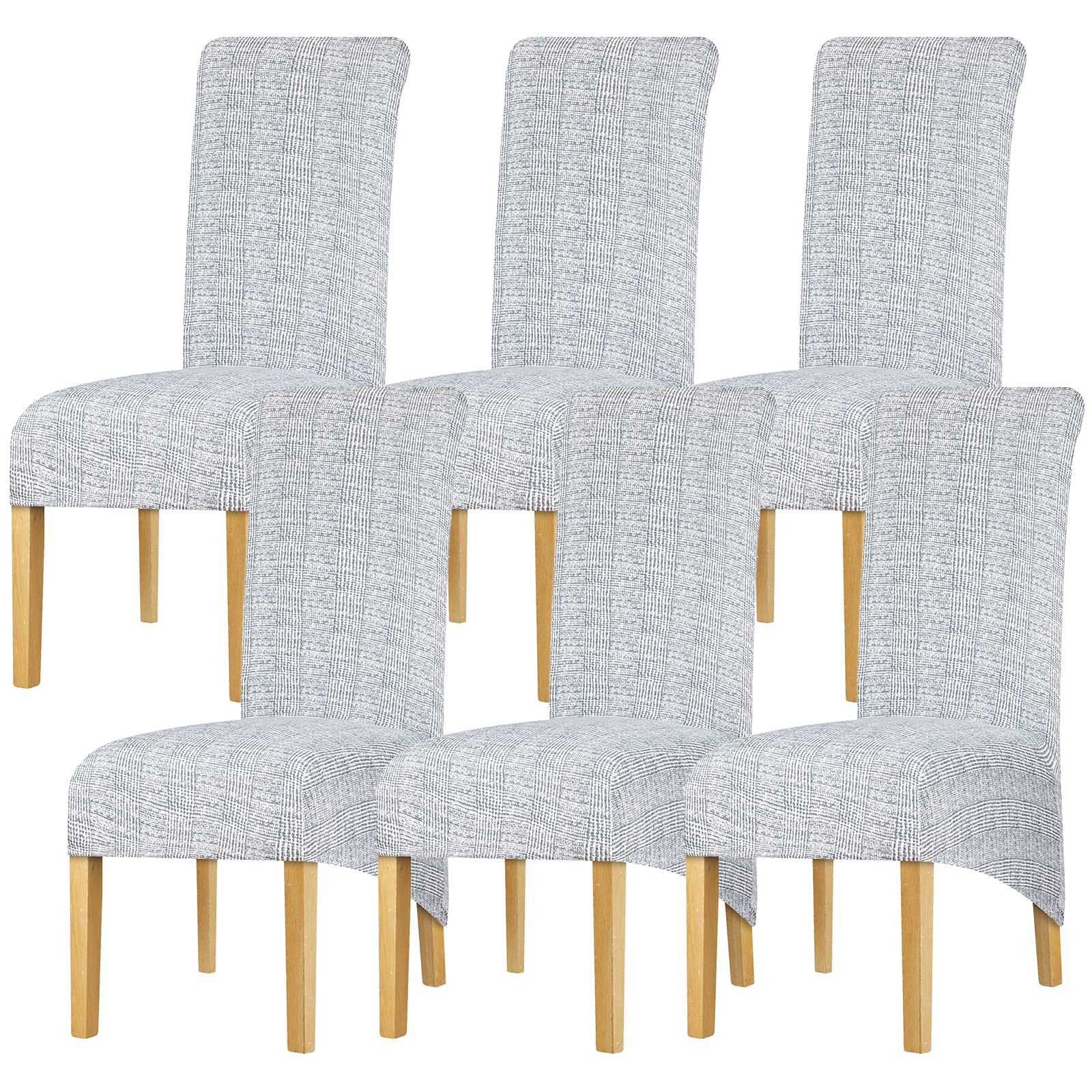 Leorate XL Size High Back Chair Cover Stretch Spandex Printing Chair Slipcover for Dining Room Banquet Home Decor Color-238 Pack of 6