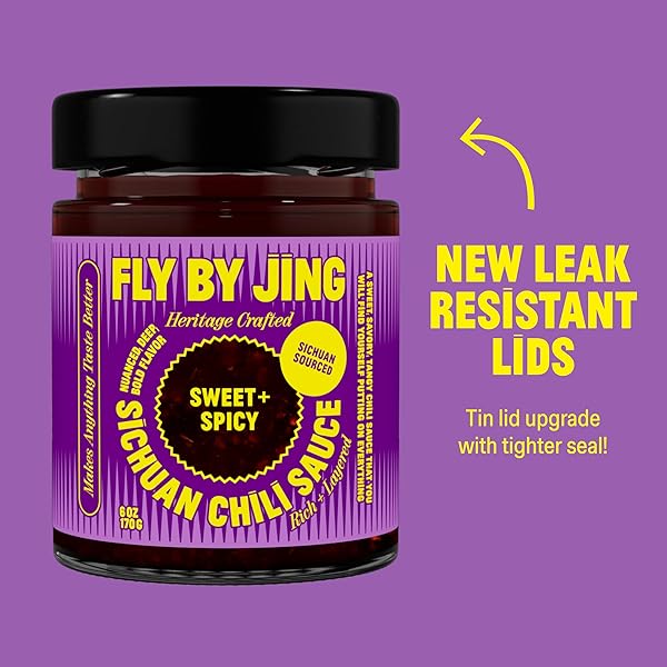 FLYBYJING SWEET + SPICY SICHUAN CHILI SAUCE: PERFECT FOR NOODLES, PROTEINS, VEGGIES, FISH, DUMPLINGS AND EVERYTHING ELSE – HOT SAUCE, MARINADE AND GLAZE MADE W/PREMIUM CHILIS – VEGAN, 6OZ (PACK OF 1)