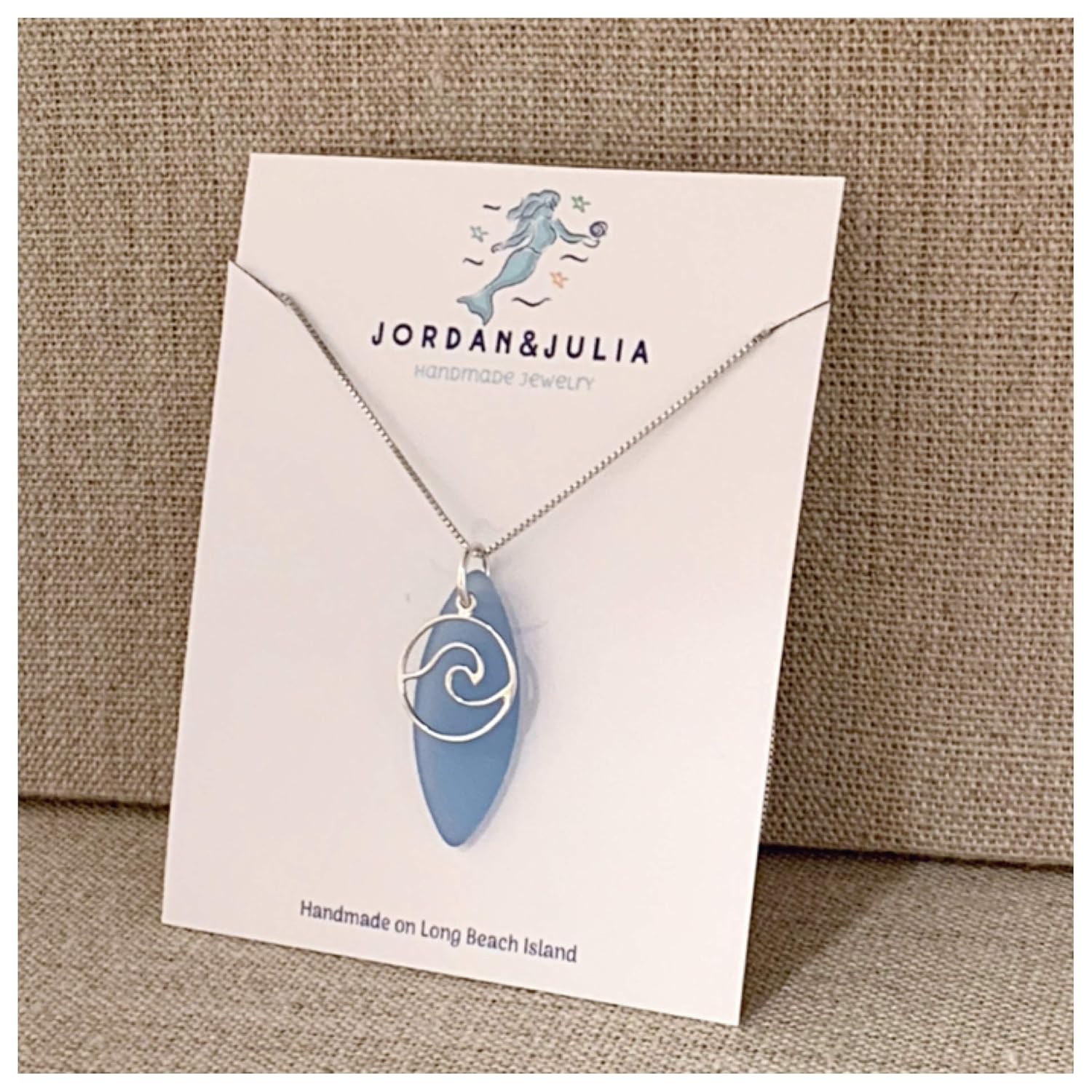 Amazoncom Wave Sea Glass Necklace Handmade
