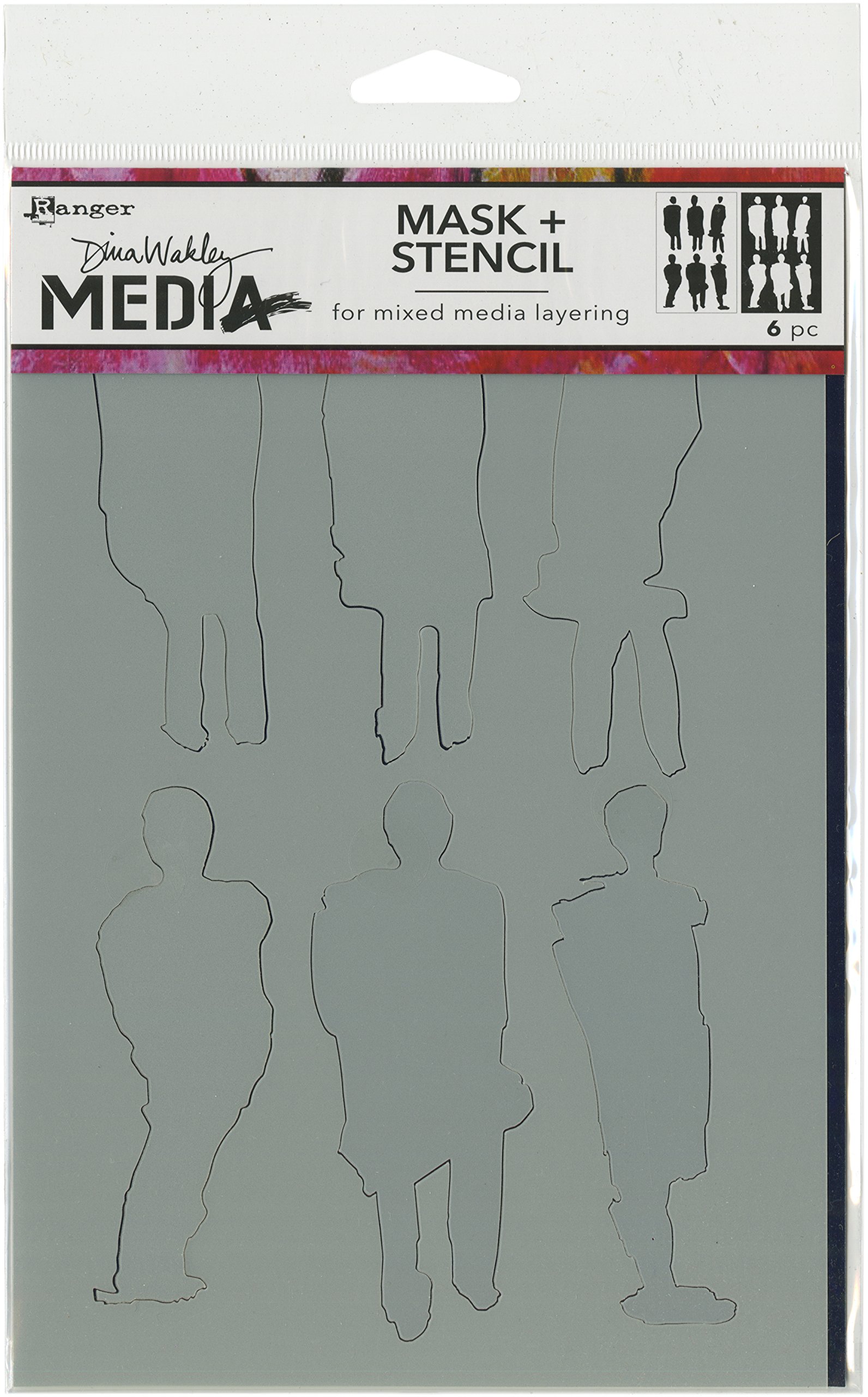 Ranger Funky Silhouettes Media Stencil, Synthetic Material, 26 x 16.1 x 0.1 cm, Transparent, MDS60604
