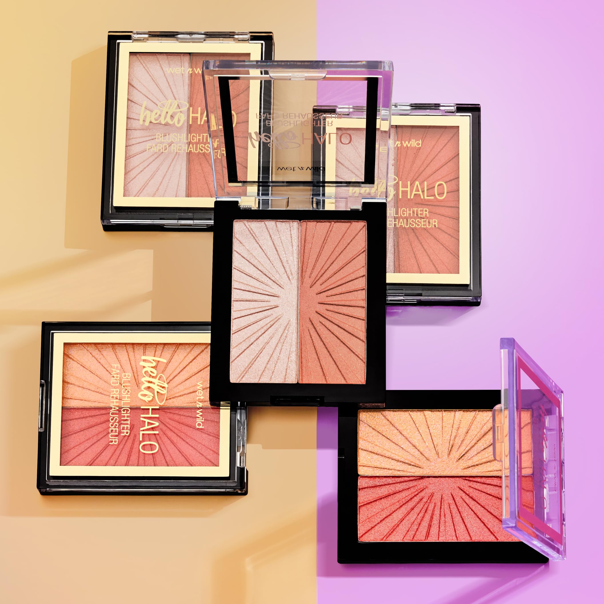 Wet n Wild MegaGlo Blushlighter, Blendable Blush & Highlighter Set, Shimmery Metallic Finish, Highlight Bling