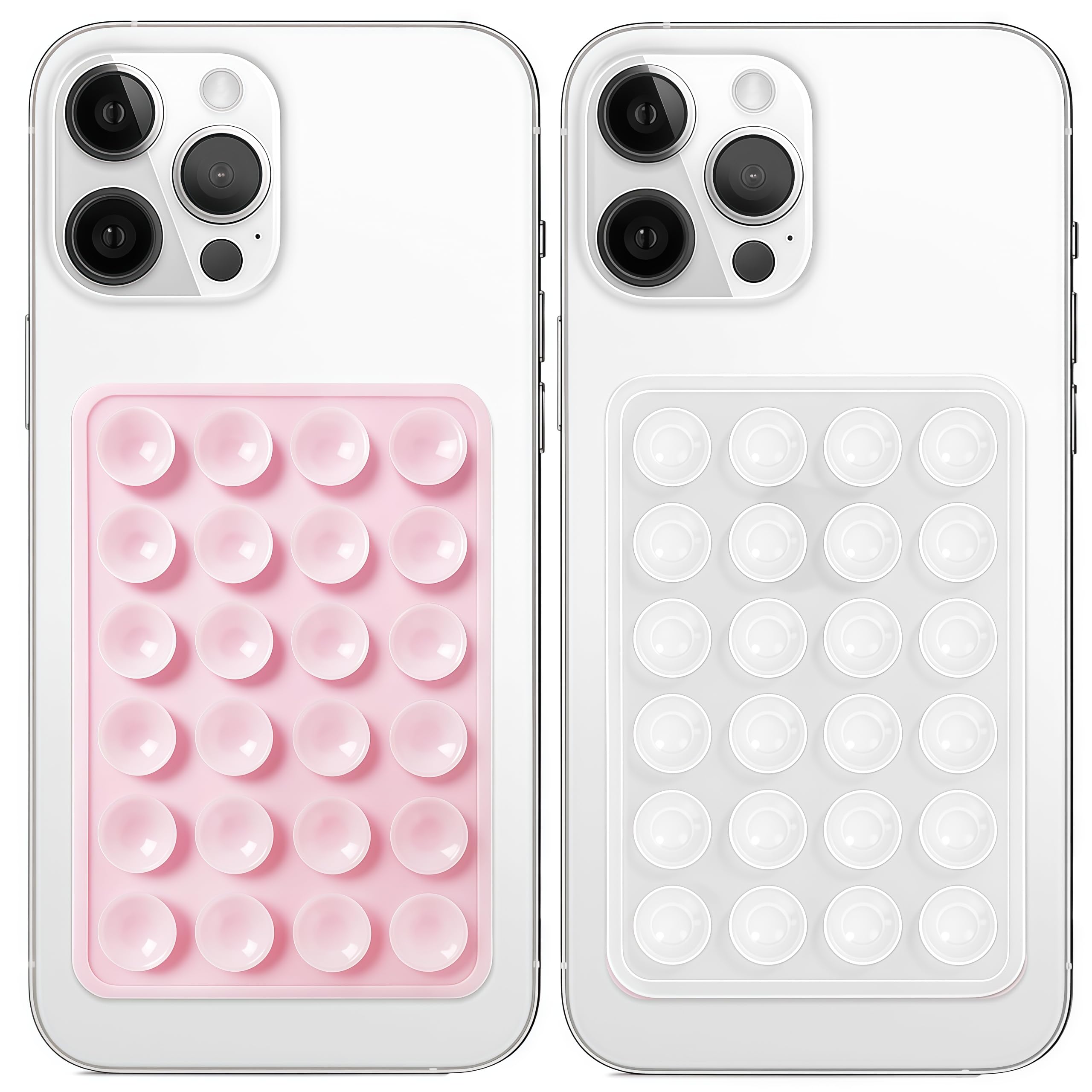 Photo 1 of Anteel 2 Pack Silicone Suction Phone Case Mount, Non Slip Sticky Grip, Silicon Adhesive Suction Cup Mount, Strong Grip Holder for Selfies and Videos (LightPink&Translucent)