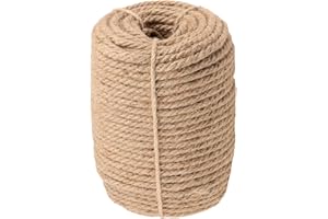 FUNSUEI 164 Feet Natural Jute Twine Hemp Rope, 10mm Thick, Brown, Perfect for Crafts, Gardening, Bundling, Hanging, Decor