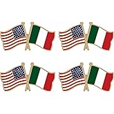Italy Crossed Double Flag Lapel Pins Small Mini Italian Friendship Pin Badge Pack of 4