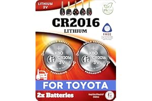 KEY BATTERY OUTLET Key Fob Battery CR2016 for Toyota (2 Pack) - Replacement for Toyota Camry, Corolla, Highlander, 4Runner, Avalon, Prius C, Sequoia, Tacoma, Tundra Smart Key (HYQ12BBY, HYQ12BDC) - Check Fitment Guide