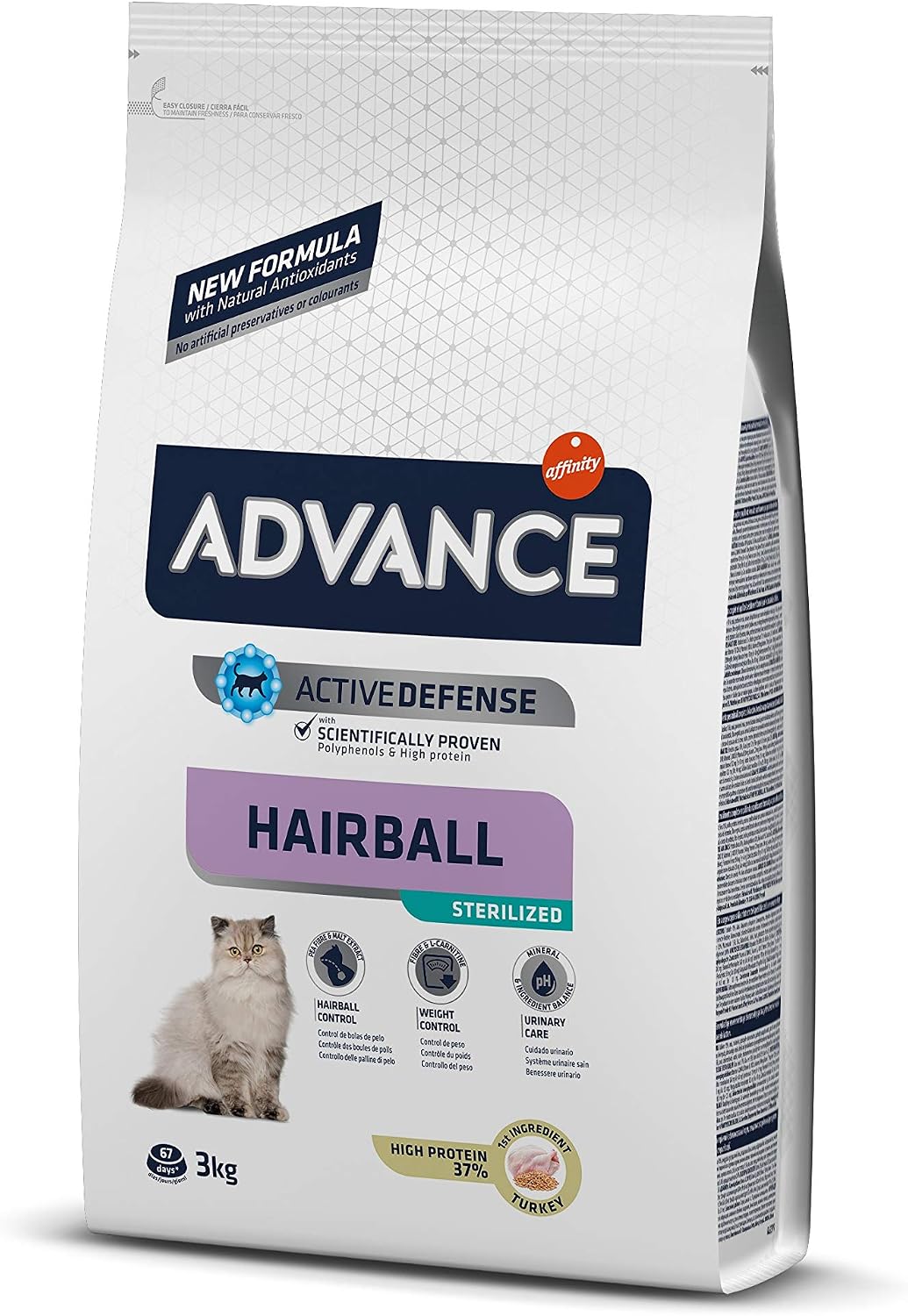 Advance Cat STERILIZED Hairball 3 kg, Black, 3 kg (Pack of 1)