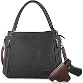 LarKoo Concealed Carry Crossbody bag with removable pistol holster for women handbag Hobo purses Tote Bag