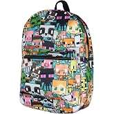 Bioworld Minecraft Backpack Multi Character Chibi Video Game School Laptop Travel Backpack 17"