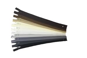 YKK Zippers MultiColor Neutral Colors Pack 7 Inch Number 3 Nylon Coil Set of 10 Pieces