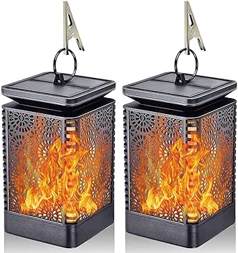 Suading - Farol solar LED con llama bailarina impermeable para colgar