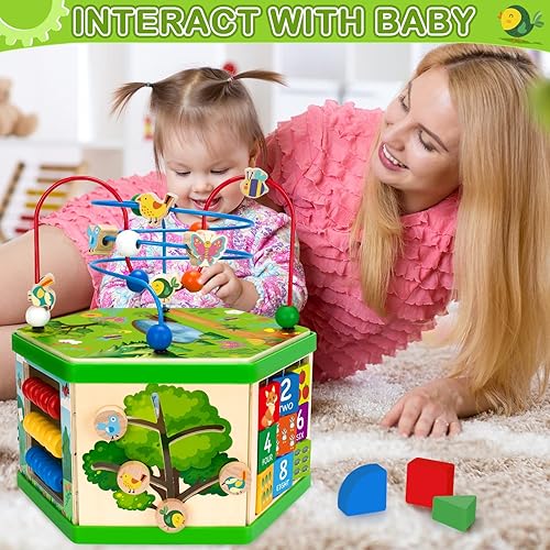 Activity Cube Wooden Toys For Two Year Olds V-Opitos Learning Toys - Main Image