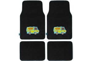 BDK Warner Brothers Scooby Doo Mystery Machine Licensed Auto Carpet Floor Mats, Universal Fit 4PC Set Front & Rear for Car Truck Van SUV (SDMT-1121)