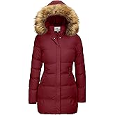 WenVen Women's Winter Thicken Puffer Coat Warm Jacket with Faux Fur Removable Hood