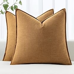 MIULEE Decorative Linen Pillow Covers 20x20 Inch
