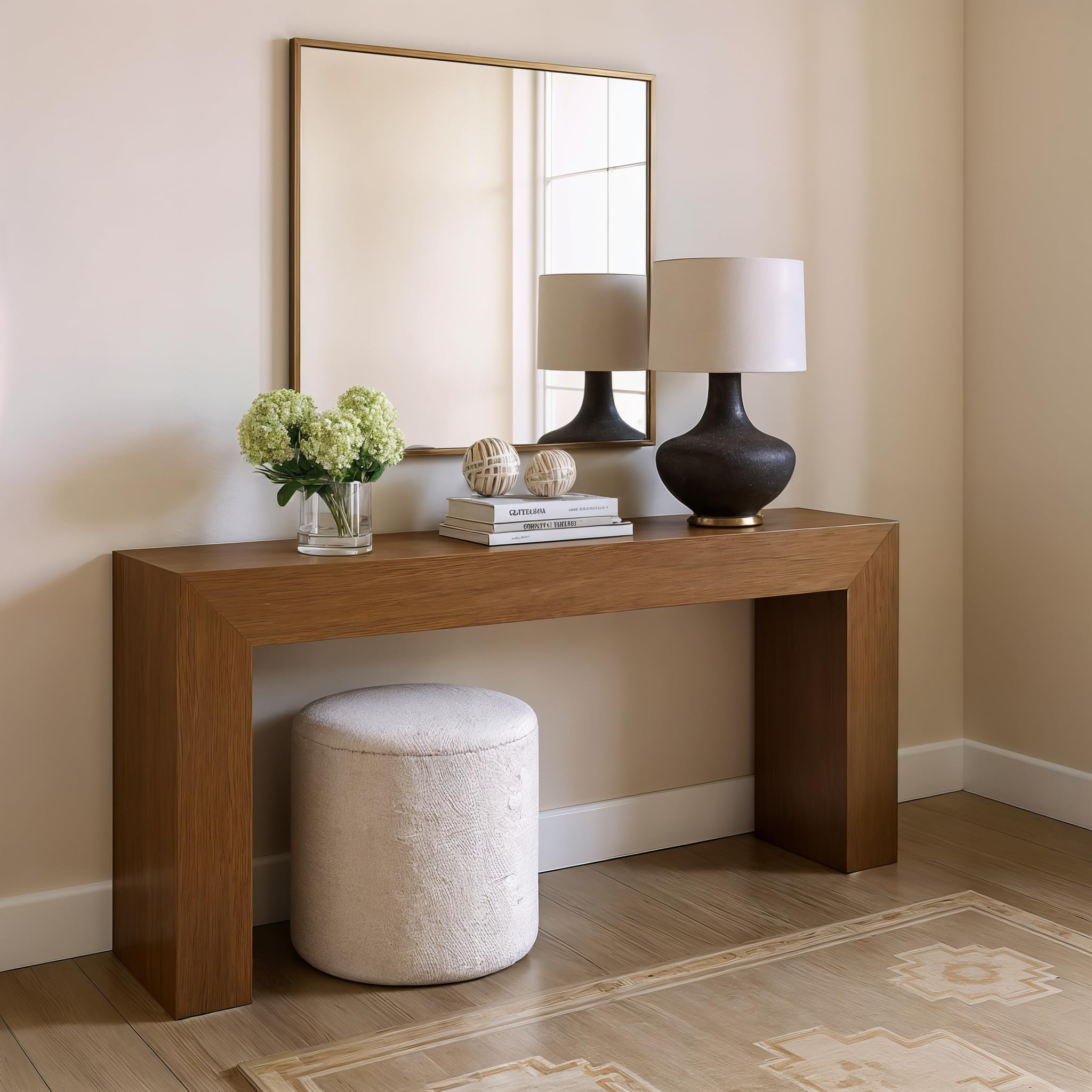 Photo 1 of ** wobbly table**
Plank+Beam Grand Console Table, 66 Inch Modern Solid Wood Sofa Table, Narrow Entryway Table for Hallway, Behind The Couch, Living Room, Foyer, Pecan Wirebrush