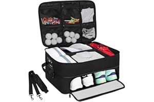 WELIDAY 2 Layer Golf Trunk Organizer, Golf Car Locker with Separate Ventilated Compartment for Shoes, Golf Trunk Storage for Balls, Tees, Clothes, Gloves, Accessories
