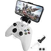 Joso Mobile Phone Holder for Xbox Controller, Cellphone Mount Clamp Compatible with Xbox Series S/X, Xbox One/S/X Gamepad, Adjustable Clip with 2 Thumb Grip Caps