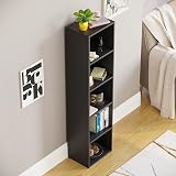 Vida Designs Oxford 5 Tier Cube Bookcase Black Wood Shelving Unit view 7