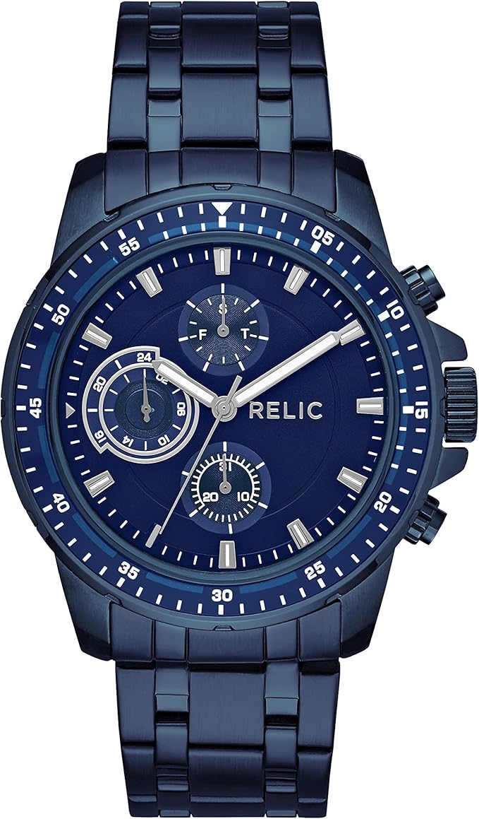 Relic by Fossil Men's Heath Quartz Stainless Steel Sport Watch, Color Blue (Model