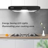 FIREGAS 60cm Visor Cooker Hood LED Extractor Under Cabinet Wall Mount view 3