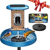 EAST OAK Smart Bird Feeder with Camera and Bird Bath 2-in-1, 160°Wide View 2K Ultra HD Live Camera with AI Identify 11000+ Species, Auto Capture & Real-time Notifications, Ideal Gift for Lover, Parent