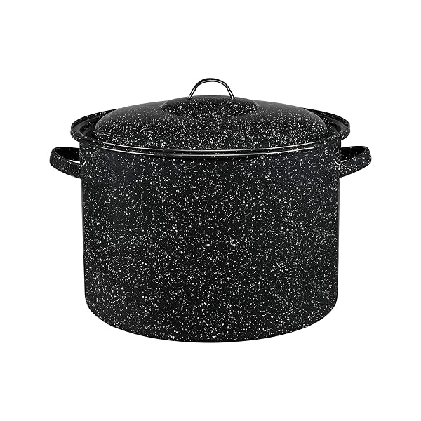 GRANITE WARE 21-QUART STOCKPOT, LARGE CAPACITY FOR SOUPS,...