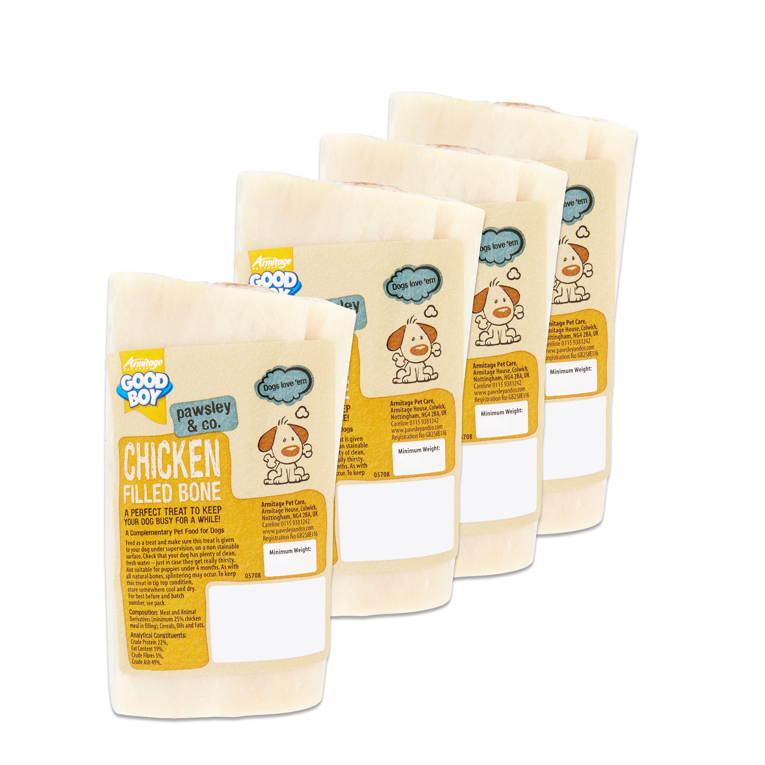 Good Boy Filled Calcium Bone Chicken, Pack of 4