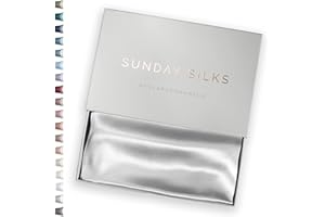 COLORADO HOME CO SUNDAYSILKS™ Premium Silk Pillow Cases | 100% Mulberry Silk Pillowcase | All Sides Real 22 Momme Grade 6A Silk | Standard Queen, King Size Silk Pillowcases | Silk Pillow Case with Zipper [Pure White]