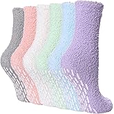 FNOVCO Non Slip Socks for Women Winter Warm Cozy Fuzzy Slipper Socks Soft Fluffy Hospital Socks with Grips