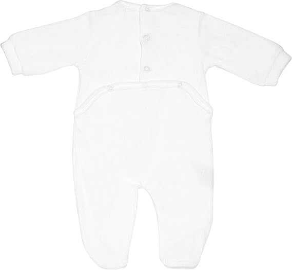 white velour baby clothes