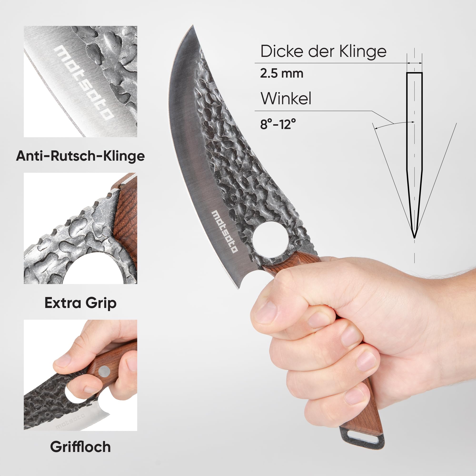 Matsato Küchenmesser Scharf, Klingenlänge 15 cm Profi, Original Kochmesser für Küche, Profi Messer aus Japanischem Stahl, Knife Perfekt zum Schneiden und Zerkleinern 4