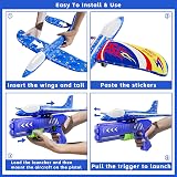 Doloowee 3 Pack Airplane Launcher Toys LED Foam Glider 12.6 in Blue view 5