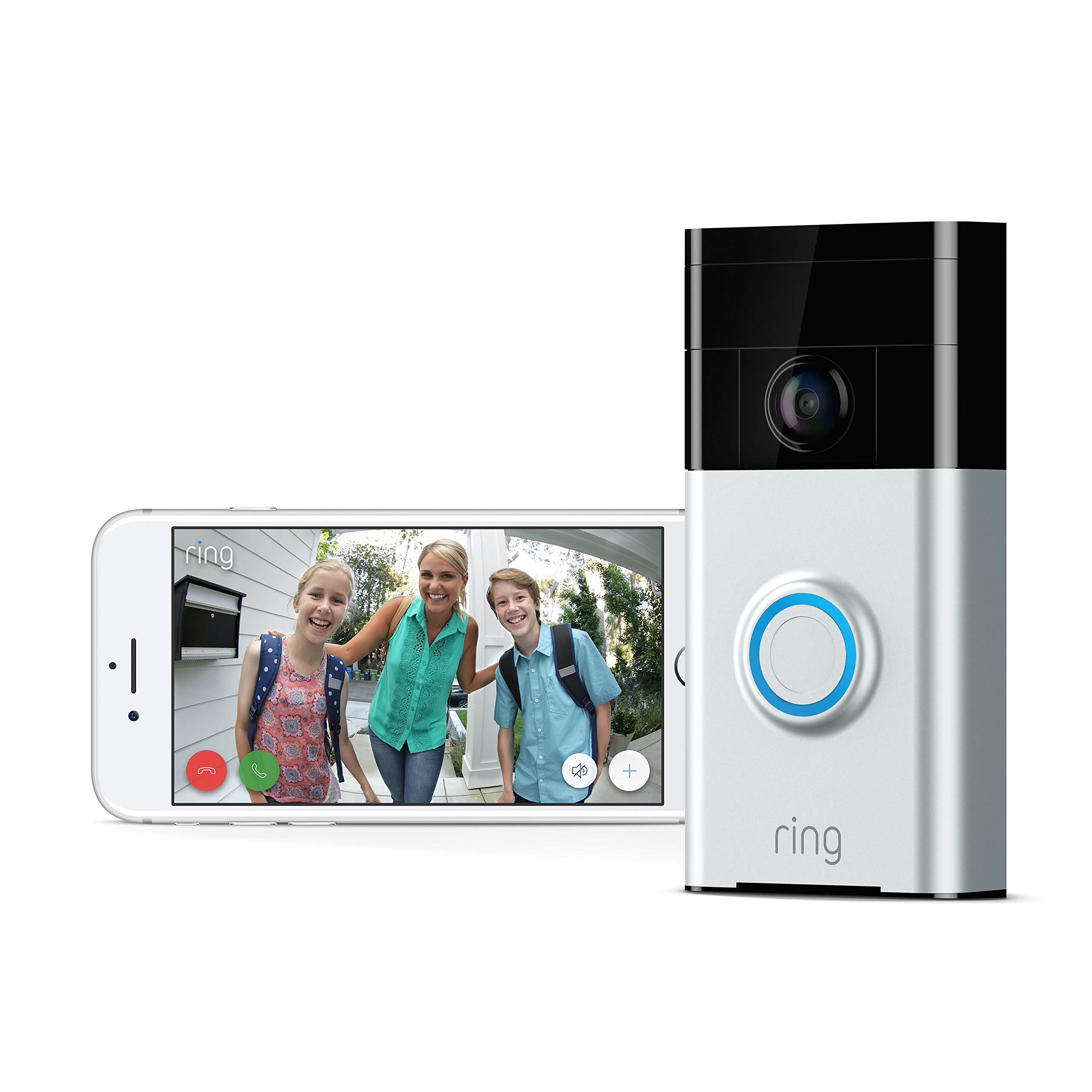 Ring Wi-Fi Enabled Video Doorbell in Satin Nickel, Works