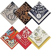 BAHABY 6 Pack 22"x22" Lightweight Bandanas for Women & Men 100% Cotton Bandana