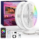 RITOAO LED Lights for Bedroom, 2025 Double Row 100FT 960LEDs RGB Strip Lights Music Sync Work, APP+44Key Remote Control for B