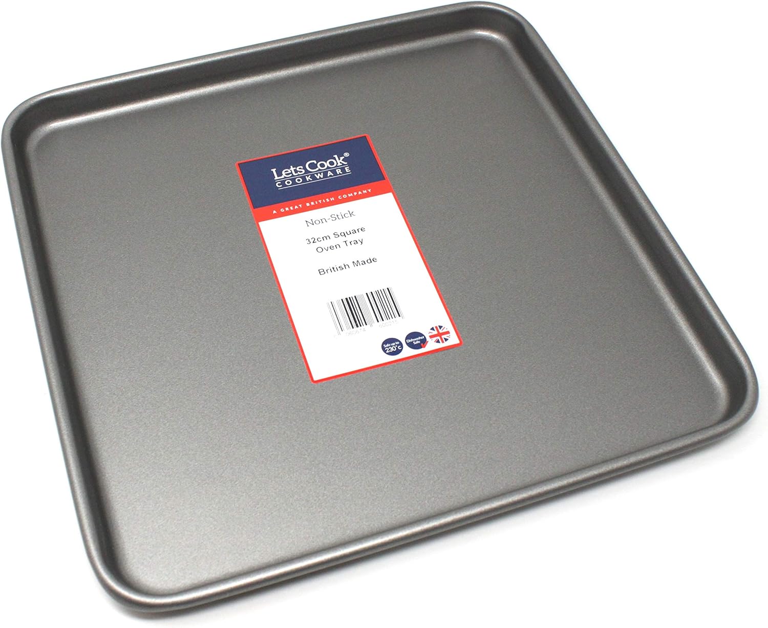 32cm Square Oven Baking Tray, British Made with Teflon Select Non Stick