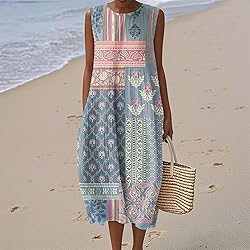 Womens Sundresses 2025 Summer Fall Cotton Linen