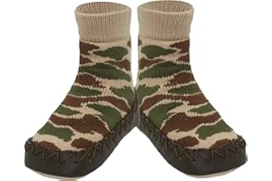 Konfetti Wammo Cammo Camouflage Pattern Kids Swedish Moccasins Slipper Socks