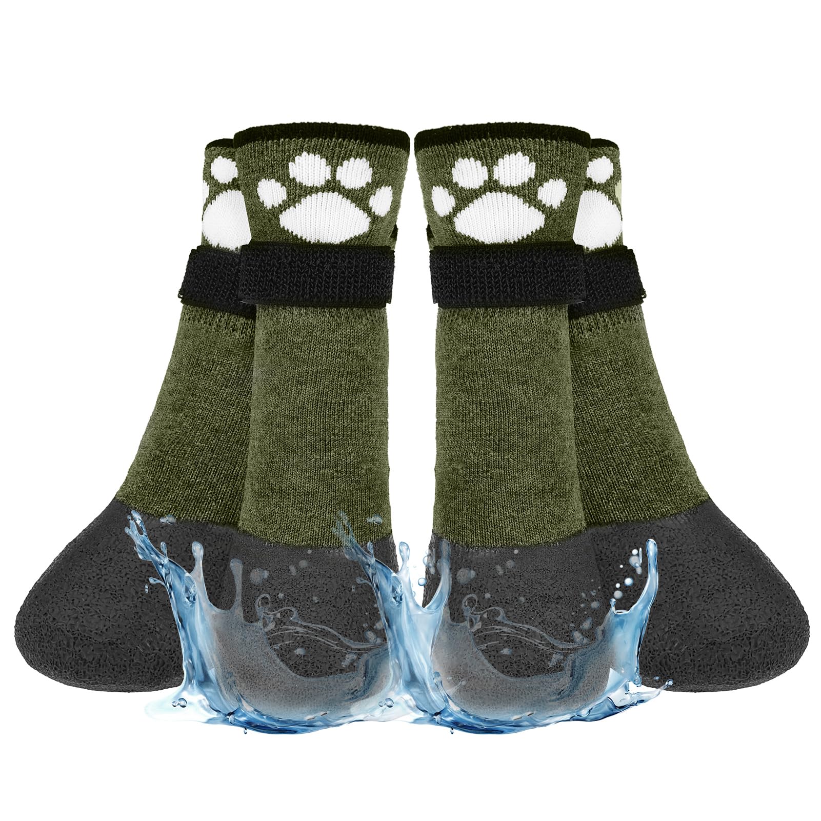 BEAUTYZOO Anti Slip Dog Socks Boots, Hot/Cold Pavement Dog Shoes, Waterproof Grip Paw Protector for Hardwood Floor, Prevent Licking for Small Adult Dogs