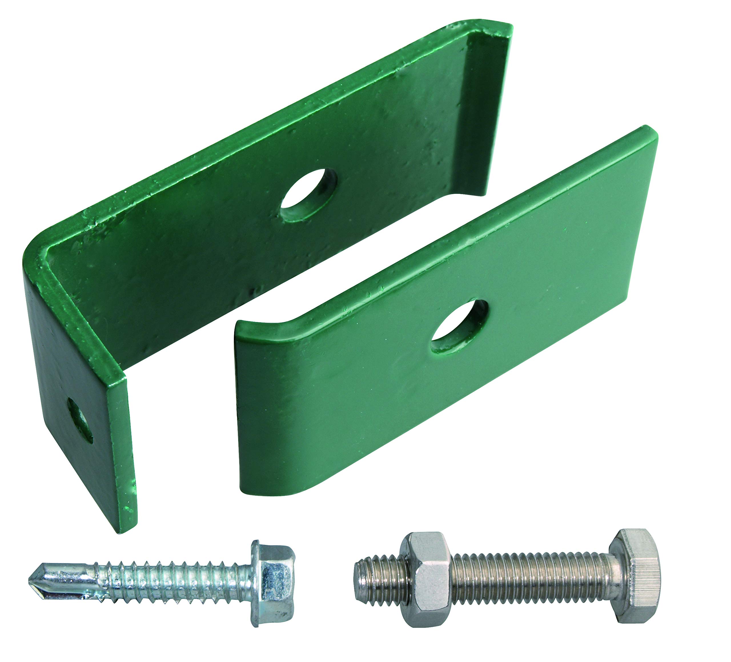 Gah-Alberts 672836 Mounting Set for Double-Wire Mesh Panel Pack of 5 Green Plastic-Coated — image 1