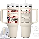 You Are A Really Really Great Mom, Gifts for Mother from Daughter Son Husband, Funny Mom Tumbler with Handle 40oz, New Mommy Gifts for Women, Best Moms Gift for Birthday Mothers Day