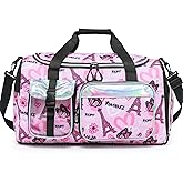 Kids Duffle Bag Girls Dance Bag Travel Overnight Sleepover Bags for Girls Gymnastics Sports Bags for Kids with Shoe Compartment