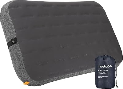 TREKOLOGY ALUFT Ultra Large Inflatable Camping Pillow 60x38cm Grey
