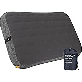 TREKOLOGY Camping Pillow - Large Inflatable (24"x15") for Home-Like Comfort, Portable & Ergonomic, Easy to Clean, Durable & Leak-Proof, Removable Strap for Secure Fit β ALUFT Ultra (Grey)
