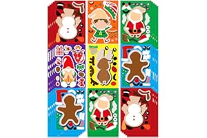 Funnlot 30 PCS Christmas Stickers for Kids Make A Christmas Stickers Snowman Stickers Santa Stickers Gingerbread Stickers Reindeer Stickers Xmas DIY Crafts Christmas Party Games Christmas Class Gifts