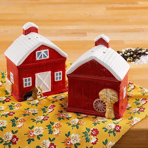 Amazon Com Pioneer Woman Rustic Barn Ceramic Salt Pepper Shaker