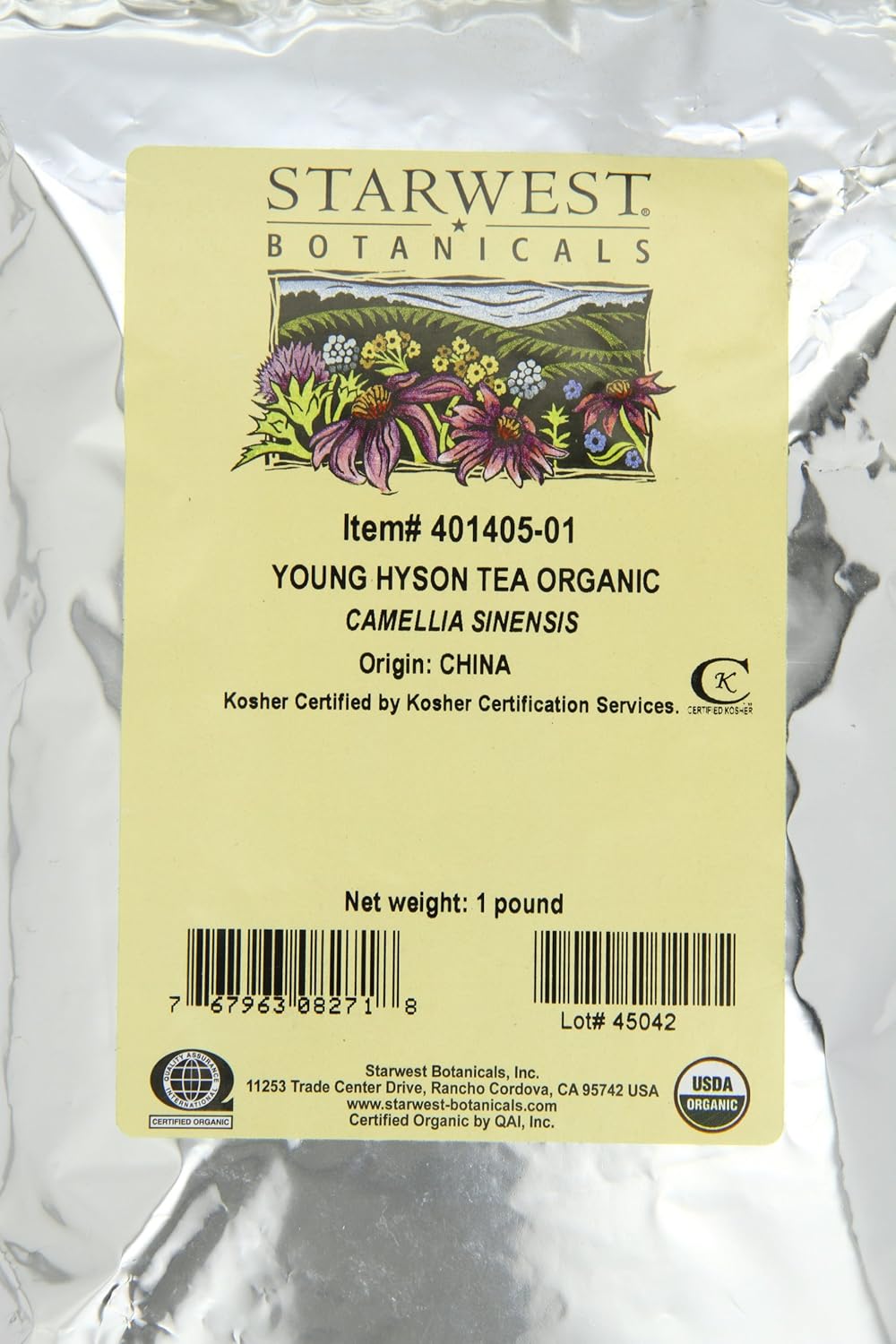 Amazon.com: Starwest Botanicals Organic Young Hyson Tea, 1-pound Bag: Health & Personal Care